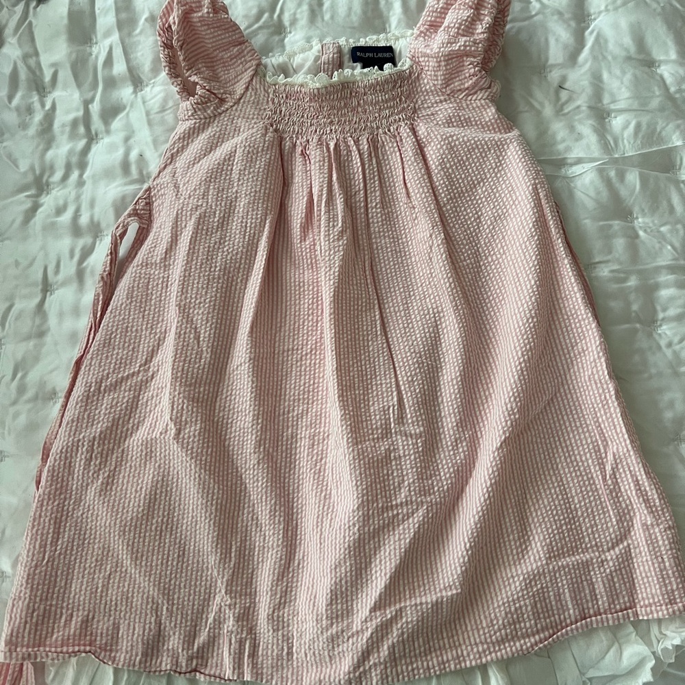 Ralph Lauren Pink Kids seersucker Dress